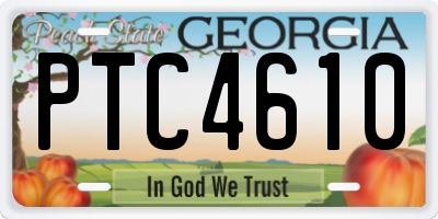 GA license plate PTC4610