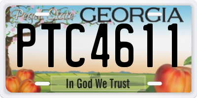 GA license plate PTC4611