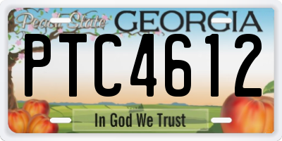GA license plate PTC4612