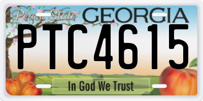 GA license plate PTC4615