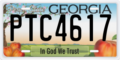 GA license plate PTC4617