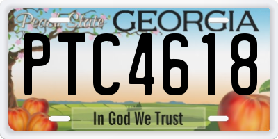 GA license plate PTC4618