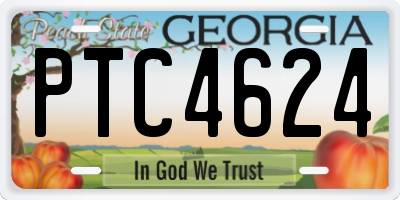 GA license plate PTC4624