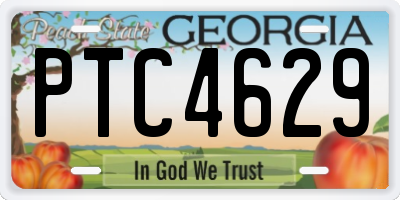 GA license plate PTC4629