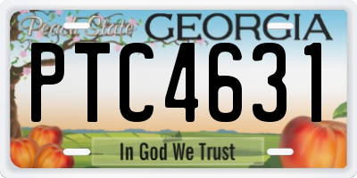 GA license plate PTC4631