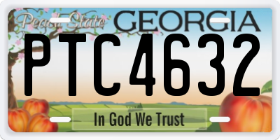 GA license plate PTC4632