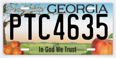 GA license plate PTC4635
