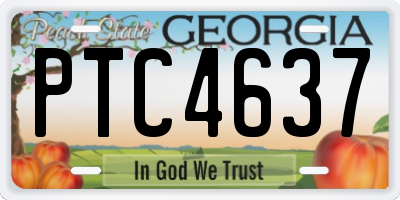 GA license plate PTC4637