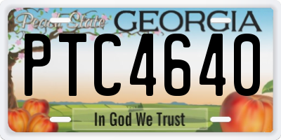 GA license plate PTC4640