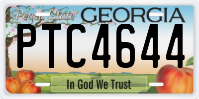 GA license plate PTC4644