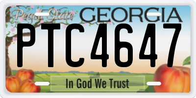 GA license plate PTC4647
