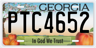 GA license plate PTC4652