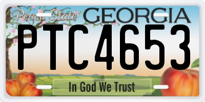 GA license plate PTC4653