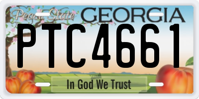 GA license plate PTC4661