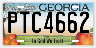 GA license plate PTC4662