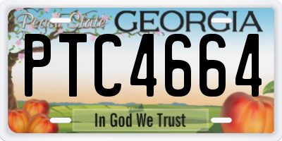 GA license plate PTC4664