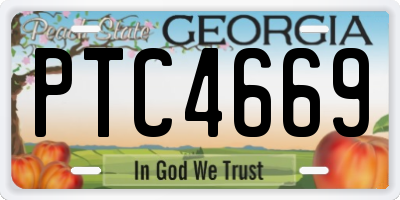 GA license plate PTC4669
