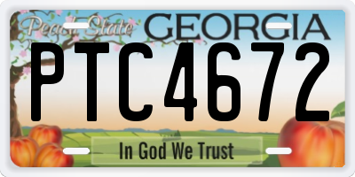 GA license plate PTC4672