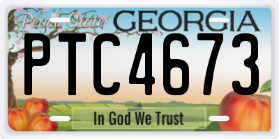 GA license plate PTC4673