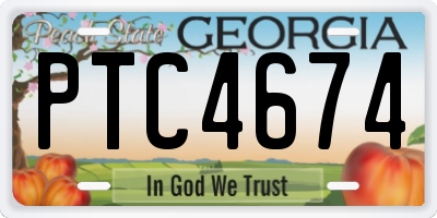GA license plate PTC4674