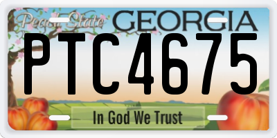 GA license plate PTC4675