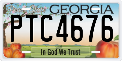 GA license plate PTC4676