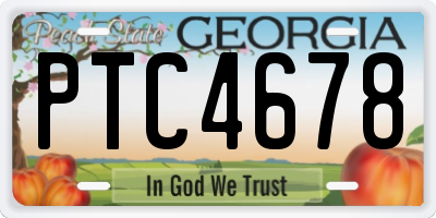 GA license plate PTC4678