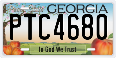 GA license plate PTC4680