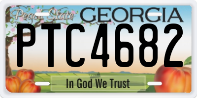 GA license plate PTC4682