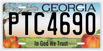 GA license plate PTC4690