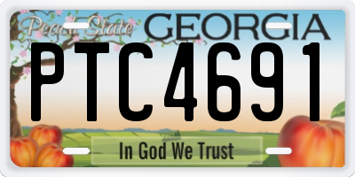 GA license plate PTC4691