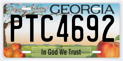 GA license plate PTC4692