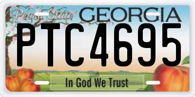GA license plate PTC4695