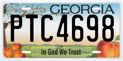 GA license plate PTC4698