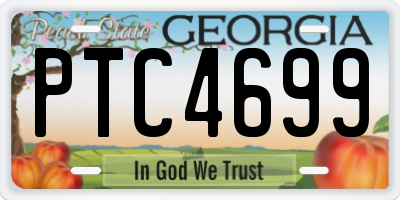 GA license plate PTC4699