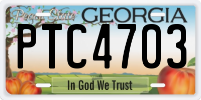 GA license plate PTC4703