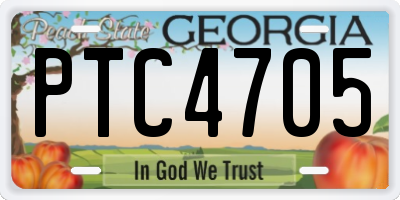 GA license plate PTC4705