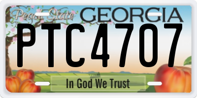 GA license plate PTC4707