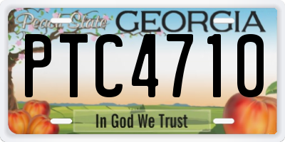 GA license plate PTC4710