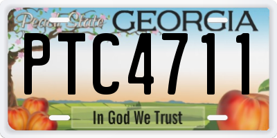 GA license plate PTC4711