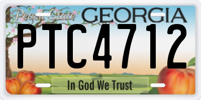 GA license plate PTC4712