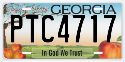GA license plate PTC4717