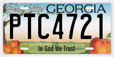 GA license plate PTC4721
