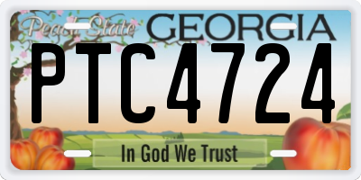 GA license plate PTC4724
