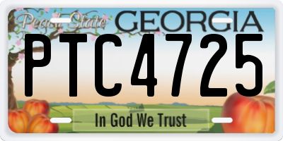 GA license plate PTC4725