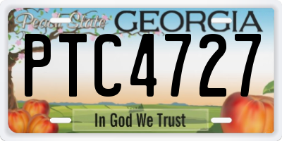 GA license plate PTC4727