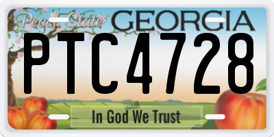 GA license plate PTC4728