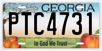 GA license plate PTC4731