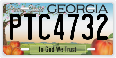 GA license plate PTC4732