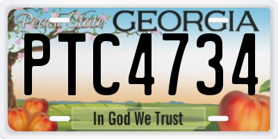 GA license plate PTC4734